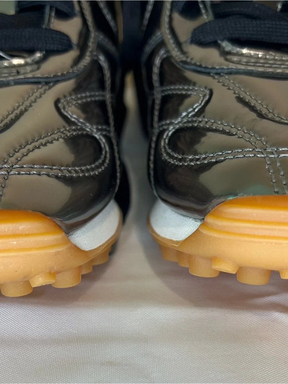Puma FENTY Metallic Silver and Black Trainers with Gum Sole